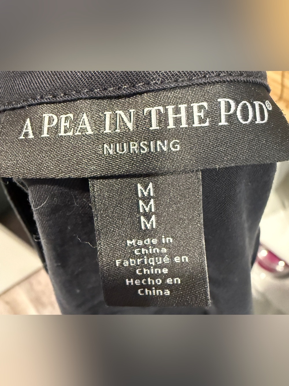 A Pea In The Pod Black Wrap Maternity Nursing Tunic Top Cinched Medium-NWOT - Picture 9 of 9